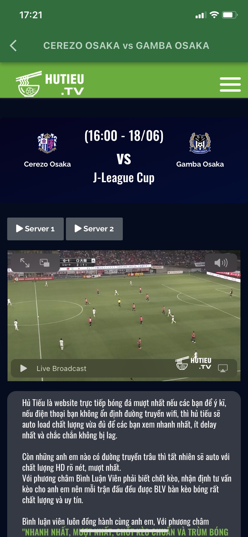 HuTieuTV App - Ứng dụng xem trực tiếp bóng đá